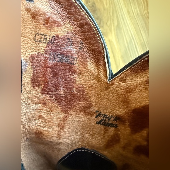 Tony Lama CZ810 Men's Exotic Western Boot w/ Black Teju Lizard USA Made 7.5 D - Picture 6 of 7